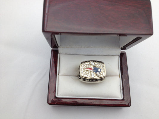 2018:  New England Patriots, rings made in Attleboro, shown at the Winter Night Festival.